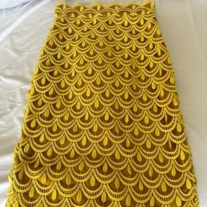 Lena Hoschek FW 2014 Mustard Yellow and Gold Pencil Skirt size XS